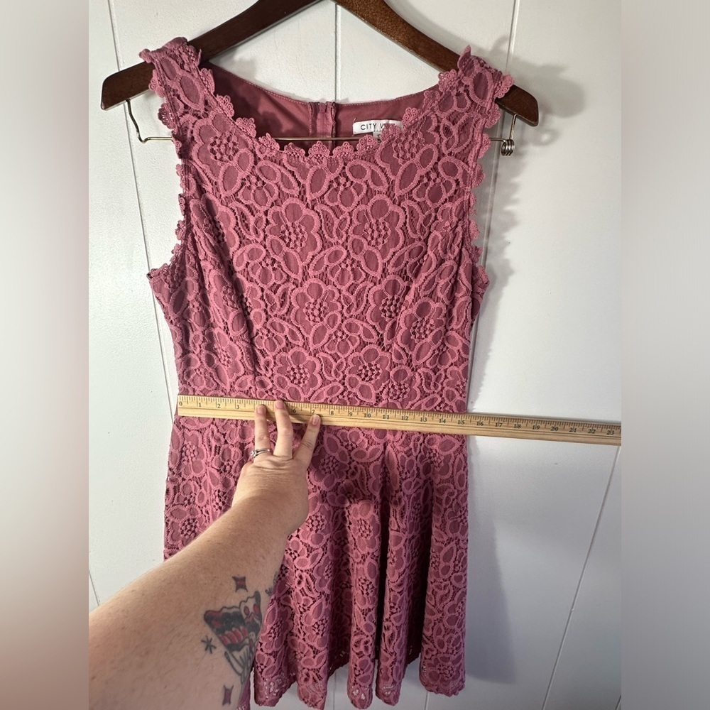 City Vibe Pink Lace Junior Girls Dress Size 13 - Picture 9 of 9